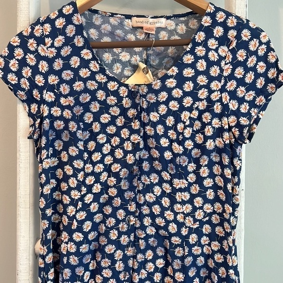 Band of Gypsies nwt floral button up sundress lace up back pockets small - Picture 3 of 12